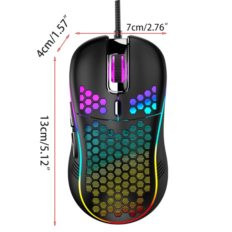 Mouse de jogo com fio usb mouse mecânicos usb luz luminosa mouse 7200dpi ajustável óptico gamer