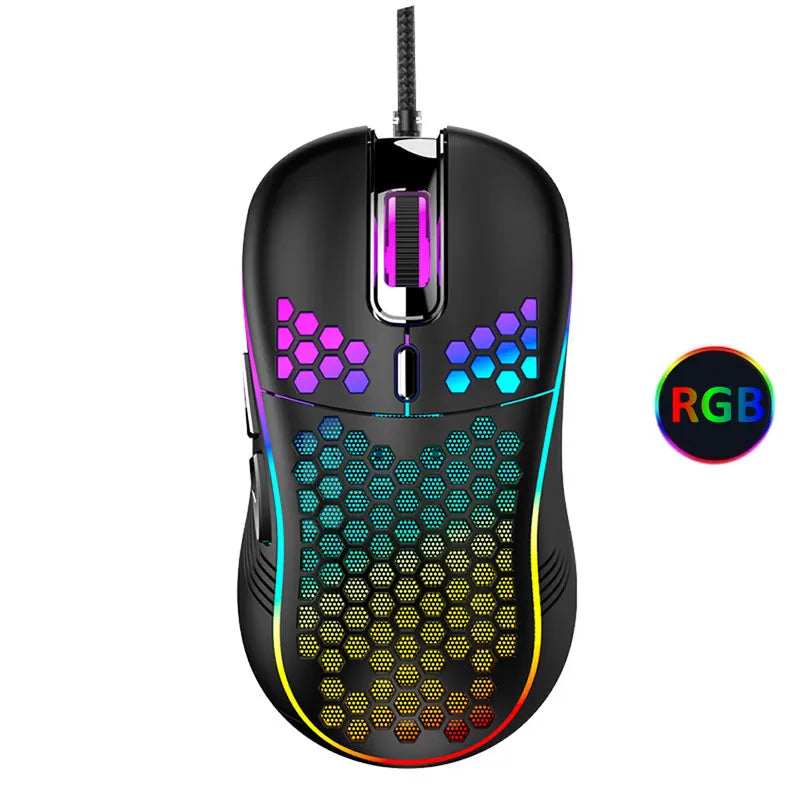 Mouse de jogo com fio usb mouse mecânicos usb luz luminosa mouse 7200dpi ajustável óptico gamer